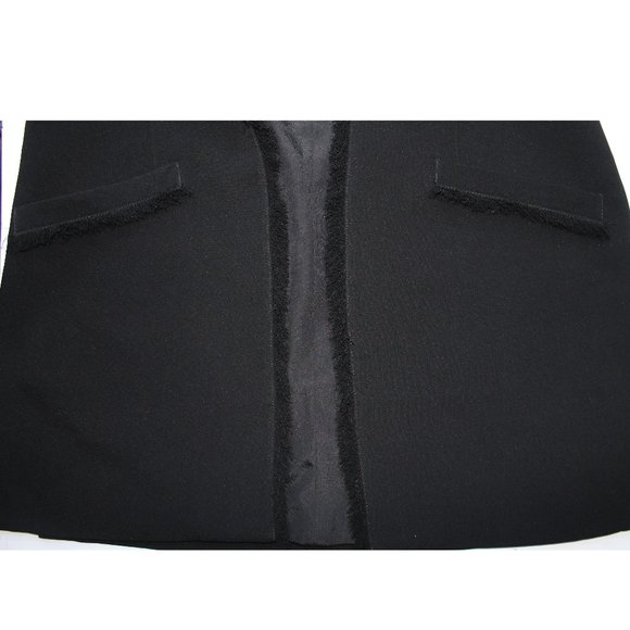 Elizabeth and James Hannover Frayed Edge Long Vest /Small / Black Career - Picture 8 of 12